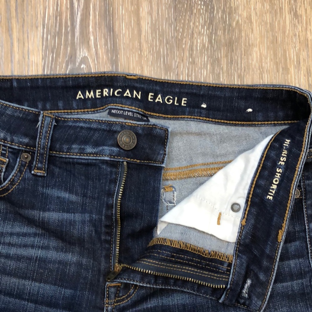 AE Next Level Stretch hi-rise shortie jean shorts - Picture 4 of 7